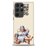 Phoenix Cep HD Baskılı Kılıf + SERAMİK TAM KAPLAYAN EKRAN KORUYUCU 45 Beyaz - Gümüş Samsung Galaxy S23 Ultra ile uyumlu