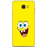 Phoenix Cep HD Baskılı Kılıf + SERAMİK TAM KAPLAYAN EKRAN KORUYUCU 451 Beyaz - Sarı Samsung Galaxy C9 Pro ile uyumlu