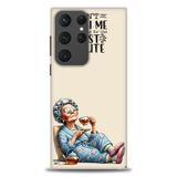 Phoenix Cep HD Baskılı Kılıf + SERAMİK TAM KAPLAYAN EKRAN KORUYUCU 46 Beyaz - Kahverengi Samsung Galaxy S23 Ultra ile uyumlu