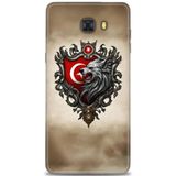 Phoenix Cep HD Baskılı Kılıf + SERAMİK TAM KAPLAYAN EKRAN KORUYUCU 461 Beyaz Kalpler Samsung Galaxy C9 Pro ile uyumlu
