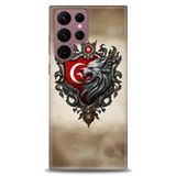 Phoenix Cep HD Baskılı Kılıf + SERAMİK TAM KAPLAYAN EKRAN KORUYUCU 461 Siyah - Beyaz - Yeşil Samsung Galaxy S22 Ultra ile uyumlu