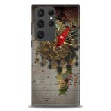 Phoenix Cep HD Baskılı Kılıf + SERAMİK TAM KAPLAYAN EKRAN KORUYUCU 467 Siyah - Açık Mavi Samsung Galaxy S23 Ultra ile uyumlu