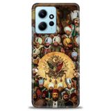 Phoenix Cep HD Baskılı Kılıf + SERAMİK TAM KAPLAYAN EKRAN KORUYUCU 468 Siyah - Açık Mavi Xiaomi Redmi Note 12 4G ile uyumlu