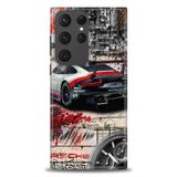 Phoenix Cep HD Baskılı Kılıf + SERAMİK TAM KAPLAYAN EKRAN KORUYUCU 484 Beyaz - Gold Samsung Galaxy S23 Ultra ile uyumlu