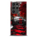 Phoenix Cep HD Baskılı Kılıf + SERAMİK TAM KAPLAYAN EKRAN KORUYUCU 490 Beyaz - Kırmızı Samsung Galaxy S23 Ultra ile uyumlu