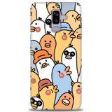 Phoenix Cep HD Baskılı Kılıf + SERAMİK TAM KAPLAYAN EKRAN KORUYUCU 497 Beyaz - Mor - Siyah Samsung Galaxy J8 ile uyumlu