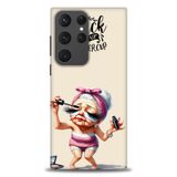 Phoenix Cep HD Baskılı Kılıf + SERAMİK TAM KAPLAYAN EKRAN KORUYUCU 50 Beyaz - Kırmızı - Siyah Samsung Galaxy S23 Ultra ile uyumlu