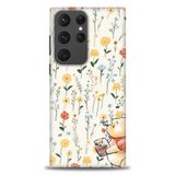 Phoenix Cep HD Baskılı Kılıf + SERAMİK TAM KAPLAYAN EKRAN KORUYUCU 56 Beyaz - Mor - Siyah Samsung Galaxy S23 Ultra ile uyumlu