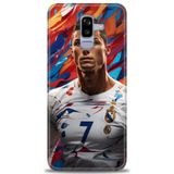 Phoenix Cep HD Baskılı Kılıf + SERAMİK TAM KAPLAYAN EKRAN KORUYUCU 6 Beyaz - Mor Samsung Galaxy J8 ile uyumlu