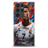 Phoenix Cep HD Baskılı Kılıf + SERAMİK TAM KAPLAYAN EKRAN KORUYUCU 6 Beyaz - Mor Samsung Galaxy S23 Ultra ile uyumlu