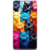 Phoenix Cep HD Baskılı Kılıf + SERAMİK TAM KAPLAYAN EKRAN KORUYUCU 70 Beyaz Karbon Samsung Galaxy C9 Pro ile uyumlu