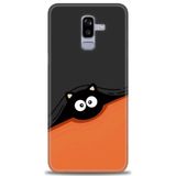 Phoenix Cep HD Baskılı Kılıf + SERAMİK TAM KAPLAYAN EKRAN KORUYUCU 80 Siyah - Bordo Samsung Galaxy J8 ile uyumlu
