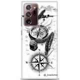 Phoenix Cep HD Baskılı Kılıf + SERAMİK TAM KAPLAYAN EKRAN KORUYUCU 81 Beyaz Çicek Desenli Samsung Galaxy Note 20 ile uyumlu