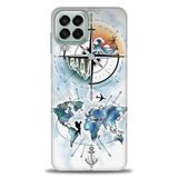 Phoenix Cep HD Baskılı Kılıf + SERAMİK TAM KAPLAYAN EKRAN KORUYUCU 82 Beyaz Çicek Desenli Samsung Galaxy M33 ile uyumlu