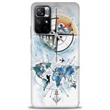 Phoenix Cep HD Baskılı Kılıf + SERAMİK TAM KAPLAYAN EKRAN KORUYUCU 82 Beyaz Çicek Desenli Xiaomi Redmi Note 11S ile uyumlu
