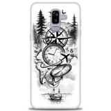 Phoenix Cep HD Baskılı Kılıf + SERAMİK TAM KAPLAYAN EKRAN KORUYUCU 84 Siyah - Gökkuşağı Samsung Galaxy J8 ile uyumlu