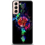 Phoenix Cep HD Baskılı Kılıf + SERAMİK TAM KAPLAYAN EKRAN KORUYUCU 86 Beyaz - Kırmızı Samsung Galaxy S21 FE ile uyumlu