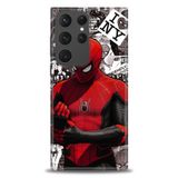 Phoenix Cep HD Baskılı Kılıf + SERAMİK TAM KAPLAYAN EKRAN KORUYUCU 95 Beyaz - Kahverengi Samsung Galaxy S23 Ultra ile uyumlu