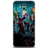 Phoenix Cep Kılıf HD Baskılı Kılıf + NANO TAM KAPLAYAN EKRAN KORUYUCU 100 Beyaz - Mavi Huawei Mate 20 Lite ile uyumlu