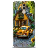 Phoenix Cep Kılıf HD Baskılı Kılıf + NANO TAM KAPLAYAN EKRAN KORUYUCU 110 Beyaz - Turkuaz - Fuşya Huawei Mate 20 Lite ile uyumlu