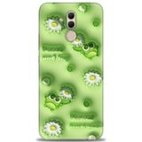 Phoenix Cep Kılıf HD Baskılı Kılıf + NANO TAM KAPLAYAN EKRAN KORUYUCU 116 Beyaz Kalpler Huawei Mate 20 Lite ile uyumlu