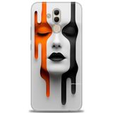 Phoenix Cep Kılıf HD Baskılı Kılıf + NANO TAM KAPLAYAN EKRAN KORUYUCU 143 Beyaz - Kahverengi Huawei Mate 20 Lite ile uyumlu