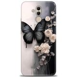 Phoenix Cep Kılıf HD Baskılı Kılıf + NANO TAM KAPLAYAN EKRAN KORUYUCU 148 Beyaz - Lacivert Huawei Mate 20 Lite ile uyumlu