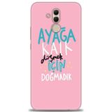 Phoenix Cep Kılıf HD Baskılı Kılıf + NANO TAM KAPLAYAN EKRAN KORUYUCU 161 Beyaz - Yeşil Huawei Mate 20 Lite ile uyumlu