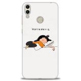 Phoenix Cep Kılıf HD Baskılı Kılıf + NANO TAM KAPLAYAN EKRAN KORUYUCU 164 Beyaz - Mor - Siyah Huawei Honor 8C ile uyumlu