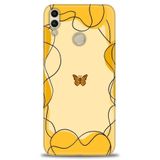 Phoenix Cep Kılıf HD Baskılı Kılıf + NANO TAM KAPLAYAN EKRAN KORUYUCU 184 Siyah - Beyaz Huawei Honor 8C ile uyumlu