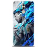 Phoenix Cep Kılıf HD Baskılı Kılıf + NANO TAM KAPLAYAN EKRAN KORUYUCU 19 Beyaz Karbon Huawei Mate 20 Lite ile uyumlu