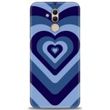 Phoenix Cep Kılıf HD Baskılı Kılıf + NANO TAM KAPLAYAN EKRAN KORUYUCU 199 Beyaz - Mavi - Altın Huawei Mate 20 Lite ile uyumlu