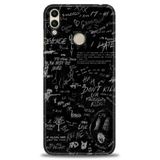 Phoenix Cep Kılıf HD Baskılı Kılıf + NANO TAM KAPLAYAN EKRAN KORUYUCU 202 Beyaz - Gümüş Huawei Honor 8C ile uyumlu