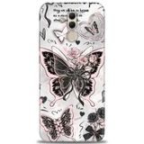 Phoenix Cep Kılıf HD Baskılı Kılıf + NANO TAM KAPLAYAN EKRAN KORUYUCU 206 Beyaz - Taba Huawei Mate 20 Lite ile uyumlu