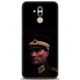 Phoenix Cep Kılıf HD Baskılı Kılıf + NANO TAM KAPLAYAN EKRAN KORUYUCU 21 Beyaz Çicek Desenli Huawei Mate 20 Lite ile uyumlu