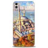 Phoenix Cep Kılıf HD Baskılı Kılıf + NANO TAM KAPLAYAN EKRAN KORUYUCU 226 Beyaz Karbon Huawei Honor 8C ile uyumlu
