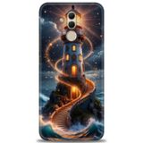 Phoenix Cep Kılıf HD Baskılı Kılıf + NANO TAM KAPLAYAN EKRAN KORUYUCU 232 Siyah - Gümüş Huawei Mate 20 Lite ile uyumlu
