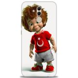 Phoenix Cep Kılıf HD Baskılı Kılıf + NANO TAM KAPLAYAN EKRAN KORUYUCU 247 Beyaz - Mavi Huawei Mate 20 Lite ile uyumlu