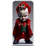 Phoenix Cep Kılıf HD Baskılı Kılıf + NANO TAM KAPLAYAN EKRAN KORUYUCU 248 Beyaz - Mavi - Altın Huawei Mate 20 Lite ile uyumlu