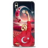 Phoenix Cep Kılıf HD Baskılı Kılıf + NANO TAM KAPLAYAN EKRAN KORUYUCU 249 Beyaz - Gold Huawei Honor 8C ile uyumlu