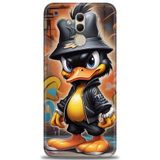 Phoenix Cep Kılıf HD Baskılı Kılıf + NANO TAM KAPLAYAN EKRAN KORUYUCU 256 Beyaz - Titanium Huawei Mate 20 Lite ile uyumlu