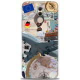 Phoenix Cep Kılıf HD Baskılı Kılıf + NANO TAM KAPLAYAN EKRAN KORUYUCU 261 Beyaz Ahşap Huawei Mate 20 Lite ile uyumlu