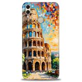 Phoenix Cep Kılıf HD Baskılı Kılıf + NANO TAM KAPLAYAN EKRAN KORUYUCU 262 Beyaz - Mor - Siyah Huawei Honor 8C ile uyumlu