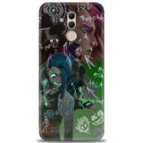 Phoenix Cep Kılıf HD Baskılı Kılıf + NANO TAM KAPLAYAN EKRAN KORUYUCU 272 Siyah - Beyaz - Gri Huawei Mate 20 Lite ile uyumlu