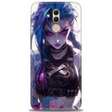 Phoenix Cep Kılıf HD Baskılı Kılıf + NANO TAM KAPLAYAN EKRAN KORUYUCU 276 Siyah - Fuşya Huawei Mate 20 Lite ile uyumlu