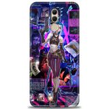 Phoenix Cep Kılıf HD Baskılı Kılıf + NANO TAM KAPLAYAN EKRAN KORUYUCU 277 Siyah - Gold Huawei Mate 20 Lite ile uyumlu