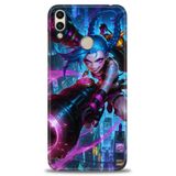 Phoenix Cep Kılıf HD Baskılı Kılıf + NANO TAM KAPLAYAN EKRAN KORUYUCU 280 Siyah - Açık Kırmızı Huawei Honor 8C ile uyumlu