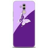Phoenix Cep Kılıf HD Baskılı Kılıf + NANO TAM KAPLAYAN EKRAN KORUYUCU 297 Beyaz - Mavi - Altın Huawei Mate 20 Lite ile uyumlu