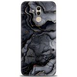 Phoenix Cep Kılıf HD Baskılı Kılıf + NANO TAM KAPLAYAN EKRAN KORUYUCU 314 Beyaz Puantiye Huawei Mate 20 Lite ile uyumlu