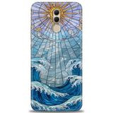 Phoenix Cep Kılıf HD Baskılı Kılıf + NANO TAM KAPLAYAN EKRAN KORUYUCU 336 Beyaz - Gold Huawei Mate 20 Lite ile uyumlu